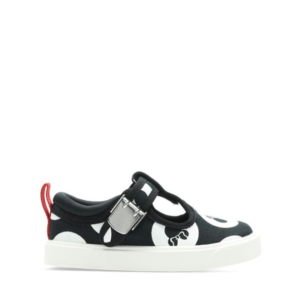 Clarks Girls City Polka Toddler Canvas Black | CA-729853